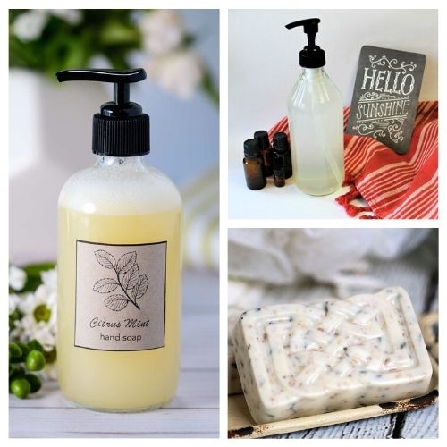 16 Lovely DIY Hand Soaps- If you want some delightful-smelling all-natural hand soap, you can easily make your own! Here are 16 lovely DIY hand soaps to make! | #diy #diySoap #handmadeSoap #soap #ACultivatedNest