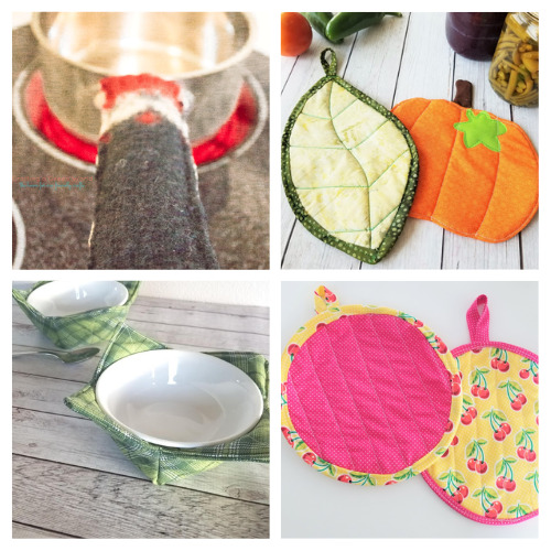 20 DIY Oven Mitts and Potholders to Sew- Create a DIY oven mitt or potholder for a gift or quick project! They are simple to make and don't use a lot of supplies! | #DIY #homemadeGift #sewing #diyGifts #ACultivatedNest