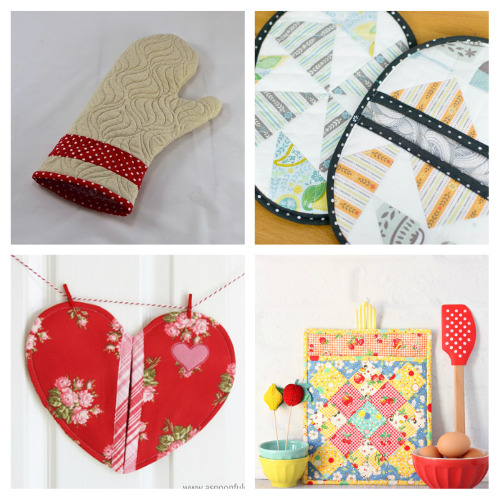20 Homemade Oven Mitts and DIY Potholders to Sew- Create a DIY oven mitt or potholder for a gift or quick project! They are simple to make and don't use a lot of supplies! | #DIY #homemadeGift #sewing #diyGifts #ACultivatedNest