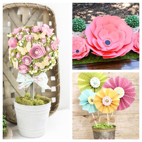 20 Beautiful Paper Flower Crafts- Bring bright colors into your house with these paper flower crafts! Don't worry about watering or sunlight with these easy flower DIYs! | #craft #diy #fauxFlowers #paperFlowers #ACultivatedNest