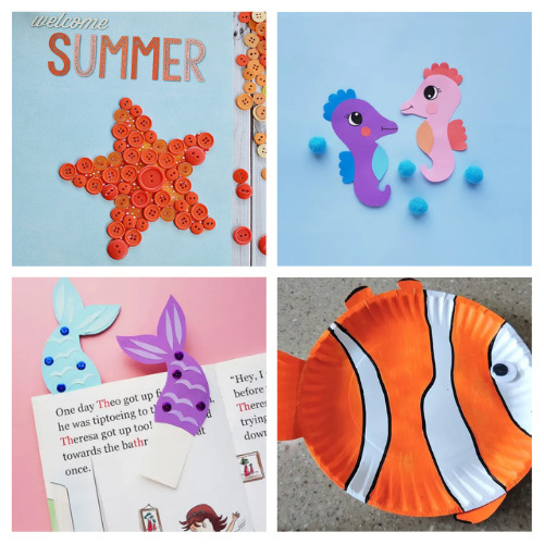 32 Fun Ocean Crafts for Kids- Do your kids love the sea or beach? Then they'll love making these fun ocean crafts for kids! There are so many fun animals they can make! | ocean animal crafts, #kidsCrafts #kidsActivities #craftsForKids #oceanCrafts #ACultivatedNest