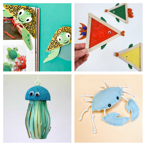 32 Fun Ocean Kids Crafts- Do your kids love the sea or beach? Then they'll love making these fun ocean crafts for kids! There are so many fun animals they can make! | ocean animal crafts, #kidsCrafts #kidsActivities #craftsForKids #oceanCrafts #ACultivatedNest