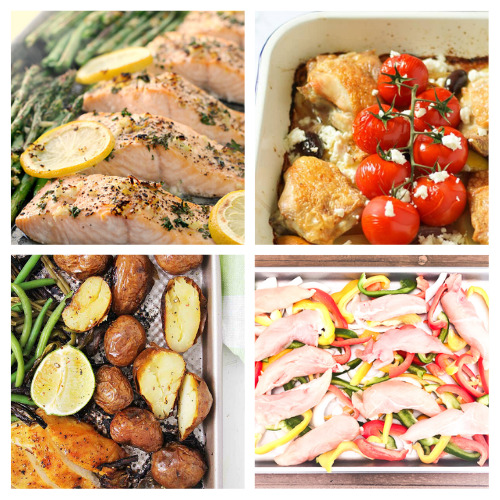 28 Delicious Sheet Pan Dinner Recipes- Have an easy time with dinner tonight, and put together one of these delicious sheet pan dinner recipes! There are so many to try! | easy dinner ideas, #sheetPanDinner #dinnerRecipes #dinner #recipes #ACultivatedNest