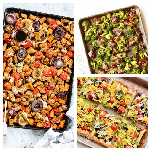 28 Delicious Sheet Pan Dinner Recipes- Have an easy time with dinner tonight, and put together one of these delicious sheet pan dinner recipes! There are so many to try! | easy dinner ideas, #sheetPanDinner #dinnerRecipes #dinner #recipes #ACultivatedNest