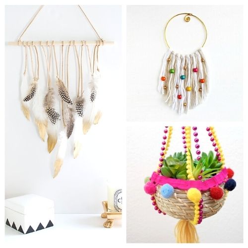 20 Fun Boho Crafts to Make This Summer- If you want to add a playful boho vibe to your home this summer, then you'll love this collection of fun boho crafts to make this summer! | #crafts #boho #diyProjects #bohoDIYs #ACultivatedNest