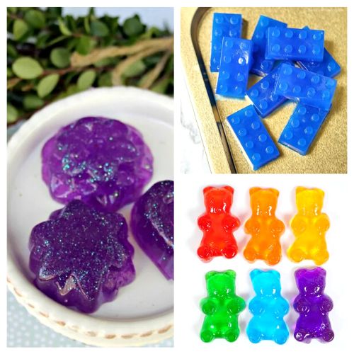 20 Fun DIY Shower Jellies- Need a homemade gift, fun at-home project with the kids, or need to fill up your bathroom pantry? Check out these fun DIY shower jellies! | DIY jelly soaps, #diy #diyGifts #showerJellies #diyBeautyProducts #ACultivatedNest