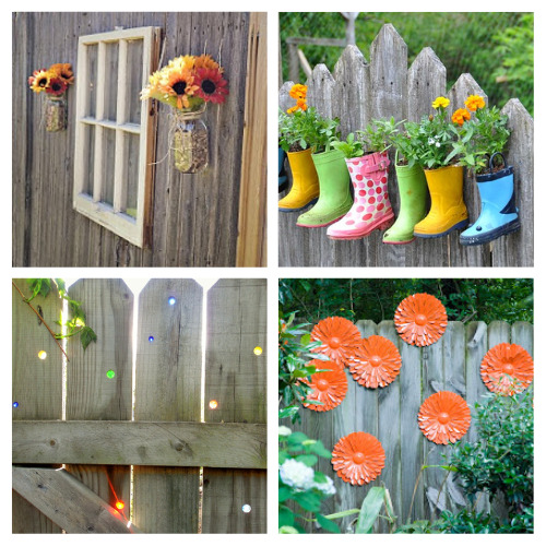 24 Gorgeous DIY Backyard Fence Décor Ideas- If you'd like some fun and frugal ways to update your fence, check out these gorgeous DIY backyard fence décor ideas! | #backyardDecor #backyardDIY #DIY #fenceDecor #ACultivatedNest