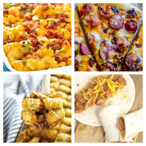 24 Tasty Recipes Using Extra Hot Dogs- Don't know what to do with the hot dogs left over from your cookout? Here are many tasty recipes using leftover hot dogs! | #recipe #hotDogs #recipeIdeas #dinnerRecipes #ACultivatedNest