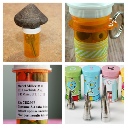 24 Pill Bottle Upcycle DIY Projects- When you've taken all the medicine in a pill bottle, don't throw it out, repurpose it! Here are many clever ways to upcycle pill bottles! | DIY organizers, upcycled organization, #upcycling #upcycleProject #repurpose #DIY #ACultivatedNest