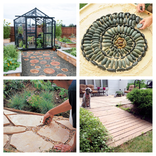 24 Beautiful DIY Walkways Ideas- Add some functional beauty to your yard with these gorgeous DIY walkway ideas. There are so many easy ways to make your own pathways! | #walkways #DIY #diyProjects #backyardDecorating #ACultivatedNest