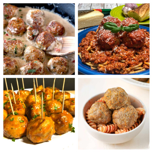 40 Delicious Ways to Make Meatballs- If you're tired of dry, flavorless meatballs, then you need to checkout these delicious meatball recipes! They're moist and full of flavor! | chicken meatballs, turkey meatballs, beef meatballs, #recipes #meatballs #recipeIdeas #dinnerRecipes #ACultivatedNest