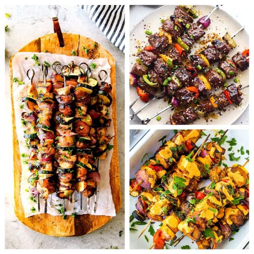 28 Tasty Kabob Recipes For Grilling- If you want a delicious summer recipe, then you'll like these kabob recipes for grilling! There are so many tasty skewers you can make! | skewer recipes for the grill, summer recipes, #grilling #kabobs #skewers #recipes #ACultivatedNest