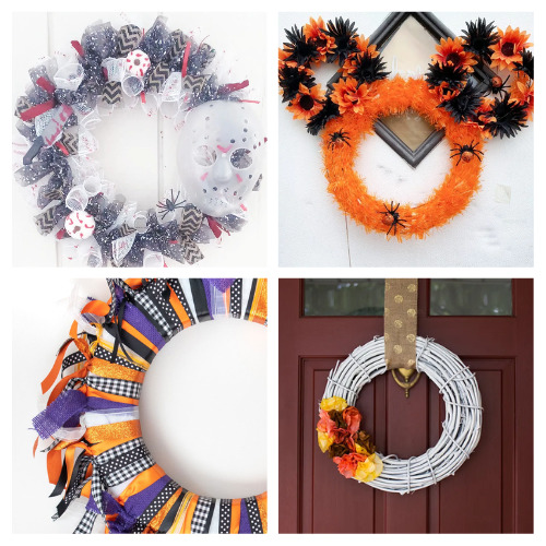 20 Spooky DIY Halloween Wreaths- Add some pizzazz to your Halloween décor with these DIY Halloween wreaths that are inexpensive, easy, and quick to make! | #Halloween #HalloweenDIY #diyProjects #diyWreaths #ACultivatedNest