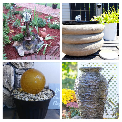 20 Beautiful Homemade Garden Fountain Ideas- Upscale your garden or home with these beautiful and easy DIY fountains made with items you may already have around your house! | how to make a homemade garden fountain, DIY bubble fountain, #diyFountains #diyProjects #DIY #fountains #ACultivatedNest