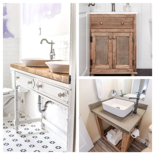 16 Beautiful Bathroom Vanity DIY Projects- Want to update your bathroom? Check out these beautiful bathroom vanity DIY projects to give your home a new look on a budget! | #diyProjects #DIY #bathroomDecor #bathroomRenovation #ACultivatedNest