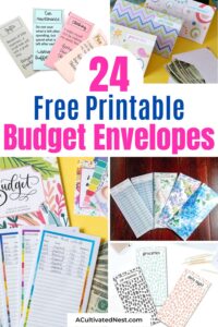 24 Free Printable Cash Envelope Templates- A Cultivated Nest