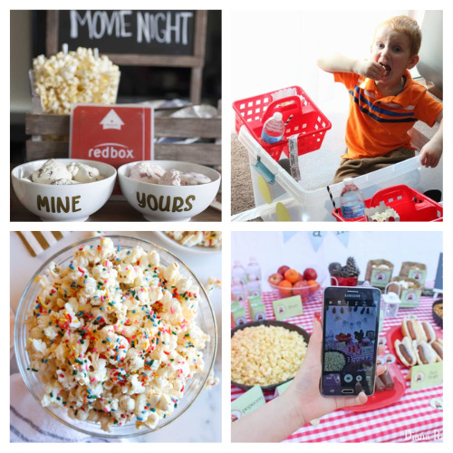 Movie Night Popcorn Trays Made From Dollar Store Supplies - Cook Eat Go