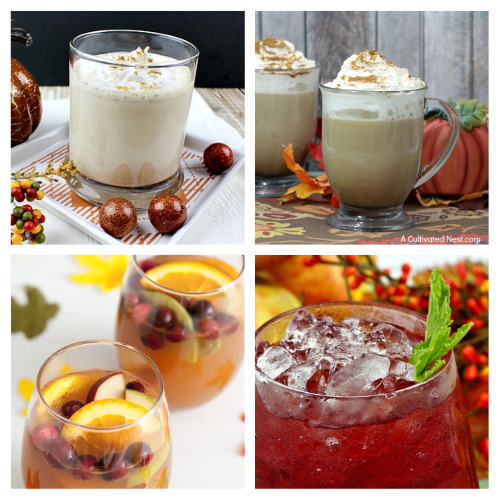 24 Delicious Fall Drink Recipes- Celebrate all the wonderful flavors of fall with some of these delicious fall drink recipes! These are great for parties! | nonalcoholic drinks, alcoholic drinks, #fallRecipes #drinkRecipes #drinks #recipes #ACultivatedNest