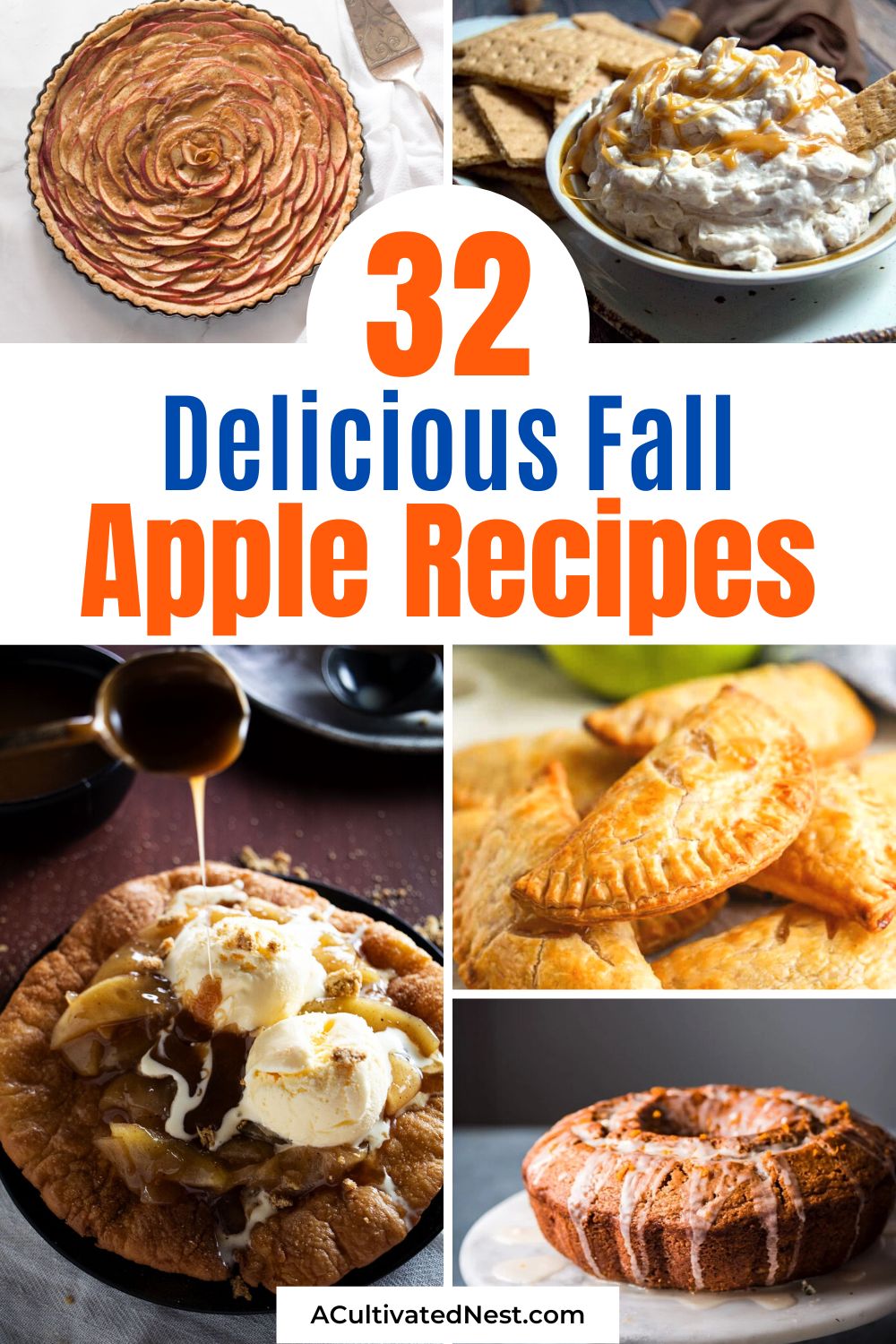 32 Delicious Recipes Using Apples- Want a delicious way to use up extra apples? Then you'll love this collection of recipes using apples! There are so many tasty fall desserts you can make with apples! | autumn desserts, apple dessert recipes, #apples #desserts #recipes #fallRecipes #ACultivatedNest