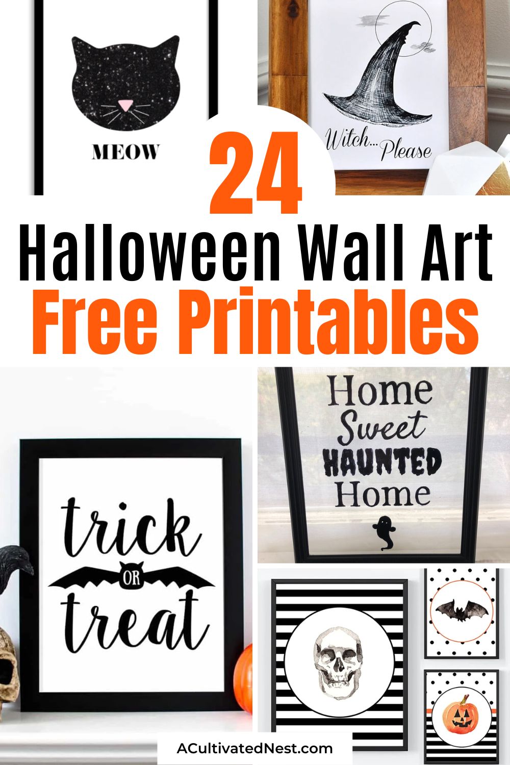 24 Halloween Wall Art Free Printables- Get your home ready for Halloween on a budget with these Halloween wall art free printables! There are so many spooky free art prints to choose from! | #HalloweenDecor #freePrintables #wallArtwork #printables #ACultivatedNest