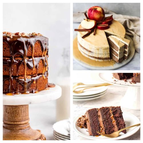 20 Scrumptious Fall Cake Recipes- A fun way to celebrate fall is with these scrumptious fall cake recipes! There are so many tasty desserts you can make in the autumn! | #cake #desserts #recipes #fallRecipes #ACultivatedNest