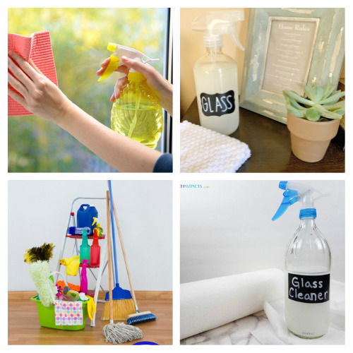8 Easy DIY Glass Cleaner Recipes- Want to save money on cleaning? Check out this roundup of easy DIY glass cleaner recipes to make your windows sparkling clean on a budget! | #cleaning #homemadeCleaners #diyCleaningProducts #saveMoney #ACultivatedNest