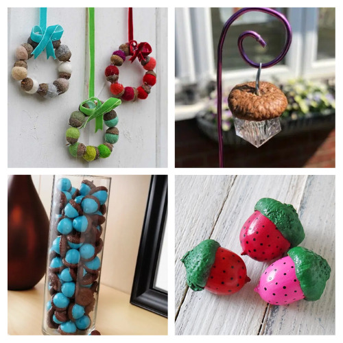 20 Fun Acorn Crafts- Acorns make wonderful décor craft materials for fall, and other times of the year, too! Check out these cute acorn crafts for inspiration! | #crafts #acorns #fallCrafts #fallDecor #ACultivatedNest