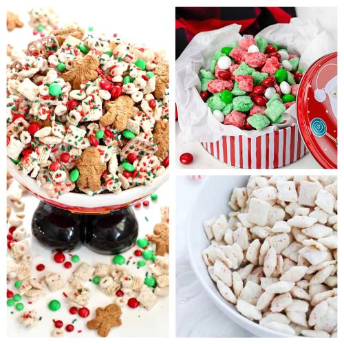 20 Cheery Christmas Snack Mix Recipes- Don't spend all your time in the kitchen with these Christmas snack mix recipes that are easy to make, tasty, and can be made ahead of time! | homemade Christmas snacks, homemade holiday snack recipes, #Christmas #snackMixes #muddyBuddies #recipes #ACultivatedNest