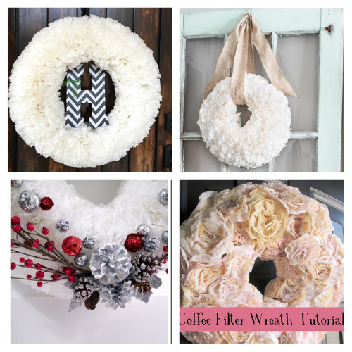 24 Cute Coffee Filter Wreath DIYs- A fun and frugal way to create pretty wreaths for your home is with coffee filters! Here are many cute coffee filter wreaths to inspire you! | #coffeFilterWreaths #wreaths #diyProjects #DIY #ACultivatedNest
