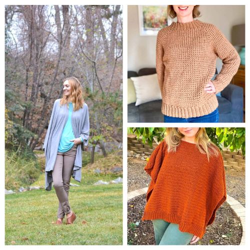 20 Cozy Homemade Sweater Ideas- Cold weather is here, and that means sweater time! Check out my roundup of cozy homemade sweater ideas that you can make yourself! | free sweater crochet patterns, #sweaters #crochet #diyGifts #homemadeGifts #ACultivatedNest