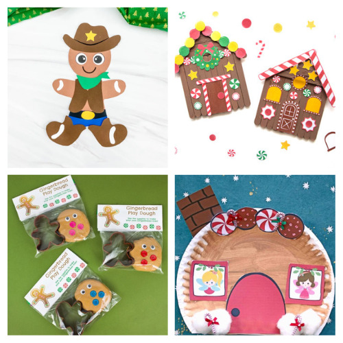 24 Fun Gingerbread Christmas Kids Crafts- If you want some Christmas crafts for your kids to enjoy, then you'll love these gingerbread kids crafts! They so fun, and easy to make! | gingerbread house crafts, gingerbread man crafts, #gingerbread #gingerbreadMen #kidsCrafts #ChristmasCrafts #ACultivatedNest