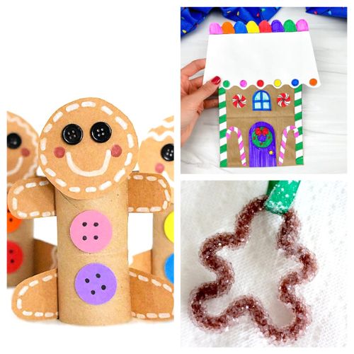 24 Fun Gingerbread Kids Crafts for Christmas- If you want some Christmas crafts for your kids to enjoy, then you'll love these gingerbread kids crafts! They so fun, and easy to make! | gingerbread house crafts, gingerbread man crafts, #gingerbread #gingerbreadMen #kidsCrafts #ChristmasCrafts #ACultivatedNest