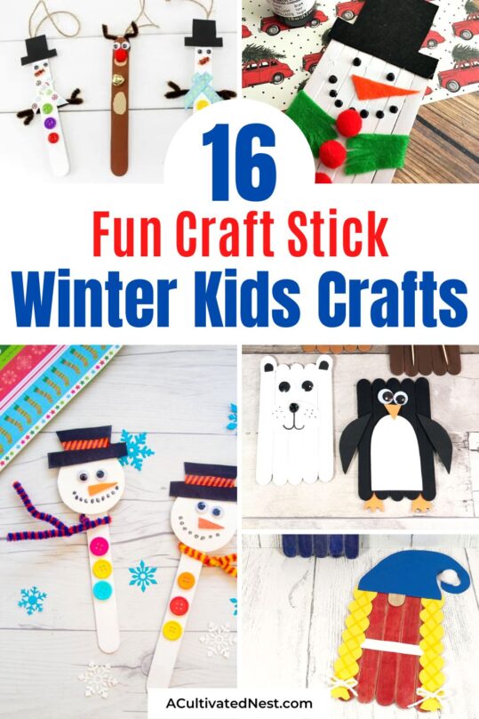 16 Fun Winter Craft Stick Kids Crafts- A Cultivated Nest