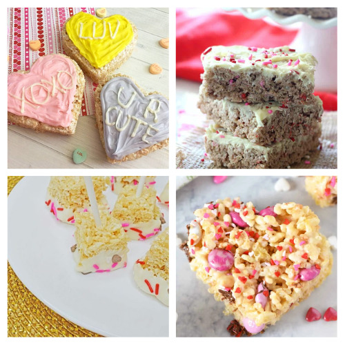 24 Delicious Valentine's Day Rice Krispie Treats- For a delicious way to spoil your special someone this Valentine's Day, check out these Valentine's Day rice krispie treats recipes! | Valentine's Day dessert recipes, Valentine's Day treats, #riceKrispieTreats #desserts #ValentinesDay #ValentinesDayRecipes #ACultivatedNest