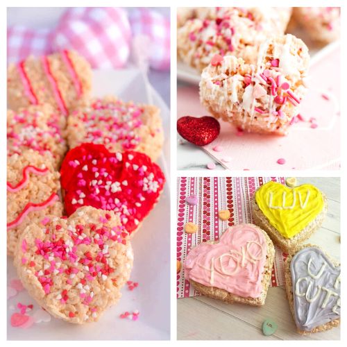 24 Delicious Valentine's Day Rice Krispie Treats- For a delicious way to spoil your special someone this Valentine's Day, check out these Valentine's Day rice krispie treats recipes! | Valentine's Day dessert recipes, Valentine's Day treats, #riceKrispieTreats #desserts #ValentinesDay #ValentinesDayRecipes #ACultivatedNest