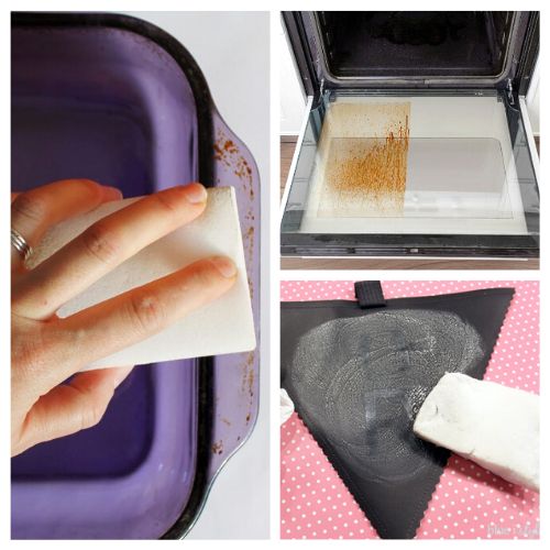 16 Genius Magic Eraser Hacks- Do you know all the genius ways to clean with magic erasers? Try these magic eraser hacks using melemine sponges for cleaning and other uses! | #magicErasers #melamineSponges #DIY #cleaningTips #ACultivatedNest