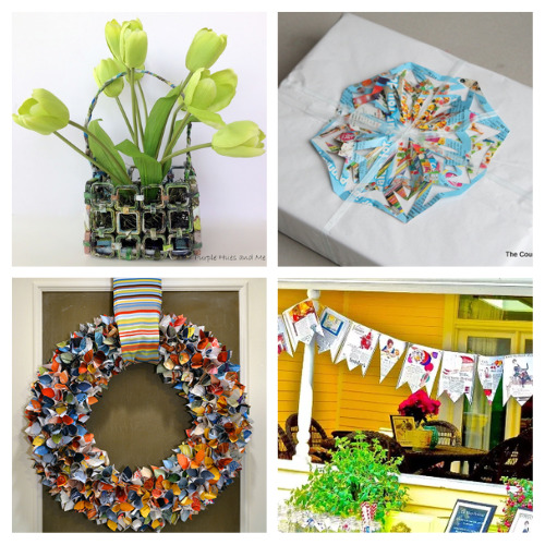 16 Fun Magazine Upcycle Projects- Tired of old magazines cluttering up your home? Declutter your home and recycle at the same time with these fun magazine upcycle projects! | ways to repurpose magazines, magazine recycling ideas, #upcycling #upcycle #diyProjects #crafts #ACultivatedNest