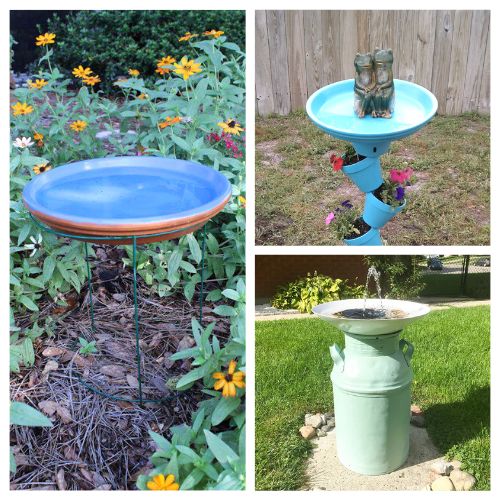 24 Beautiful DIY Bird Baths- Want an enjoyable way to spruce up your backyard and give your feathered friends a treat? Then consider making a beautiful DIY bird bath! | #birdBath #DIY #diyProject #gardenDIY #ACultivatedNest