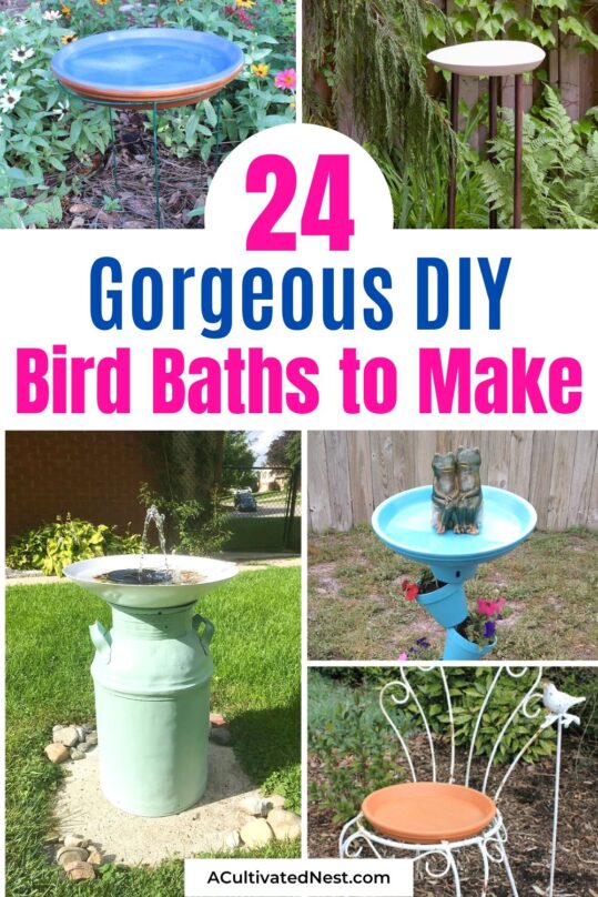 24 Beautiful DIY Bird Baths- A Cultivated Nest