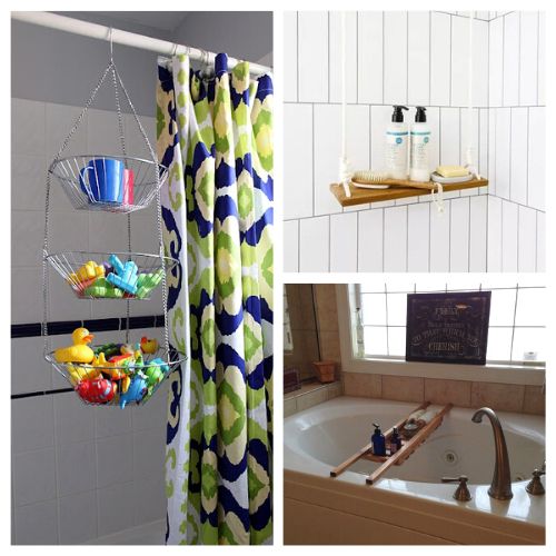 12 Genius Bathtub and Shower Organization Ideas- Is your bathroom cluttered and overwhelming? Check out these genius bathtub and shower organization ideas to help get a tidy and organized area! | #organizingTips #organization #bathroomOrganizing #homeOrganization #ACultivatedNest