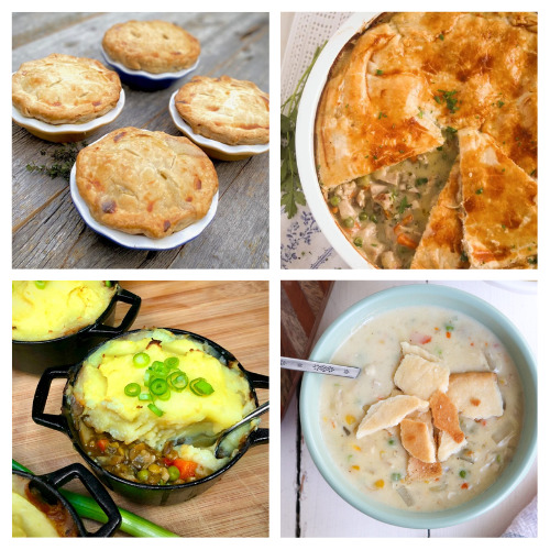 24 Tasty Homemade Pot Pie Recipes- If you want a filling dinner, or the perfect freezer meal, then you need to check out all of these tasty homemade pot pie recipes! | freezer meal ideas, freezer cooking, winter recipes, #potPie #recipes #dinnerRecipes #freezerRecipes #ACultivatedNest