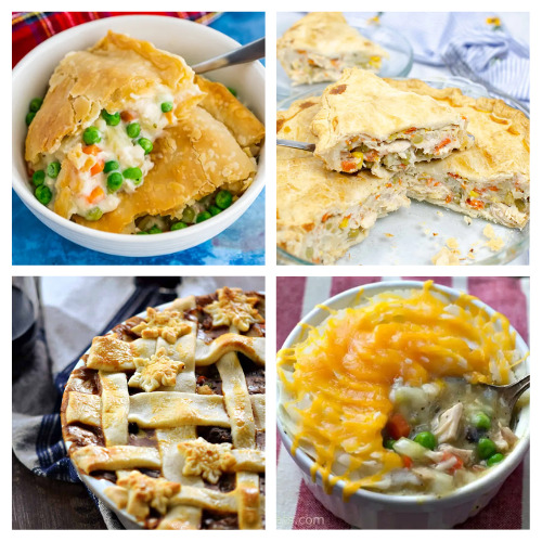 24 Tasty Pot Pies to Make at Home- If you want a filling dinner, or the perfect freezer meal, then you need to check out all of these tasty homemade pot pie recipes! | freezer meal ideas, freezer cooking, winter recipes, #potPie #recipes #dinnerRecipes #freezerRecipes #ACultivatedNest