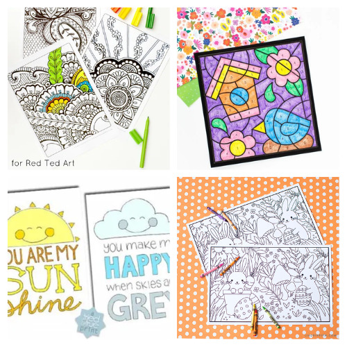 20 Free Printable Spring Coloring Pages- Looking for a fun rainy day activity for the springtime? Check out these free printable spring coloring pages! Featuring cute and whimsical designs like flowers and animals, these coloring pages are perfect for kids and adults! | #freePrintables #coloringPages #coloring #printable #ACultivatedNest