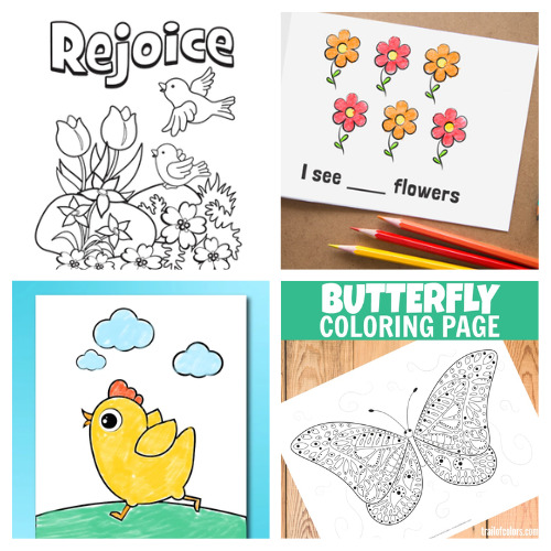 20 Free Spring Coloring Page Printables- Looking for a fun rainy day activity for the springtime? Check out these free printable spring coloring pages! Featuring cute and whimsical designs like flowers and animals, these coloring pages are perfect for kids and adults! | #freePrintables #coloringPages #coloring #printable #ACultivatedNest