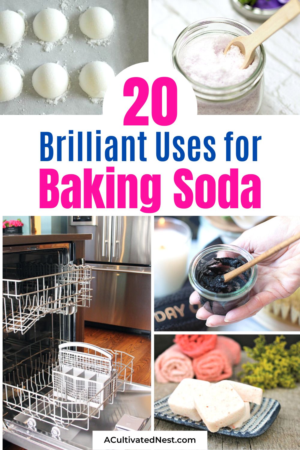 20 Brilliant Uses for Baking Soda- Discover 20 brilliant uses for baking soda that you never knew existed! From cleaning to personal care, baking soda is a versatile household item that can do it all! | genius ways to use baking soda, #cleaningTips #lifeHacks #bakingSoda #DIY #ACultivatedNest