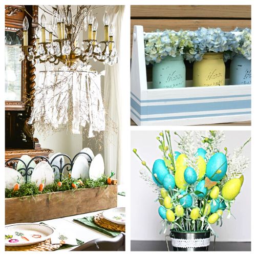 20 DIY Easter Centerpieces to Spruce Up Your Table- Add some Easter charm to your table with these DIY Easter centerpiece ideas! Perfect for a festive gathering or a fun crafting project. | #diyeasterdecor #tabledecor #Easter #DIY #ACultivatedNest