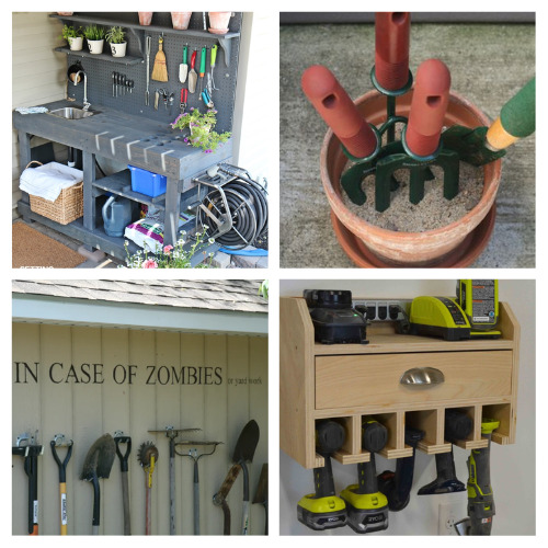  24 Genius DIY Garden Tool Organization Solutions- Organize your garden with these genius DIY garden tool storage ideas! From simple hacks to upcycling projects, find the perfect solution for your gardening needs! | #gardening #gardenOrganization #organizingTips #organize #ACultivatedNest