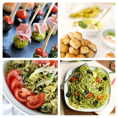 16 Delicious Recipes Using Pesto- There are so many delicious ways to use pesto in a variety of dishes, such as entrees, appetizers, casseroles, and flatbreads! | #recipes #pesto #dinnerRecipes #pastaRecipes #ACultivatedNest