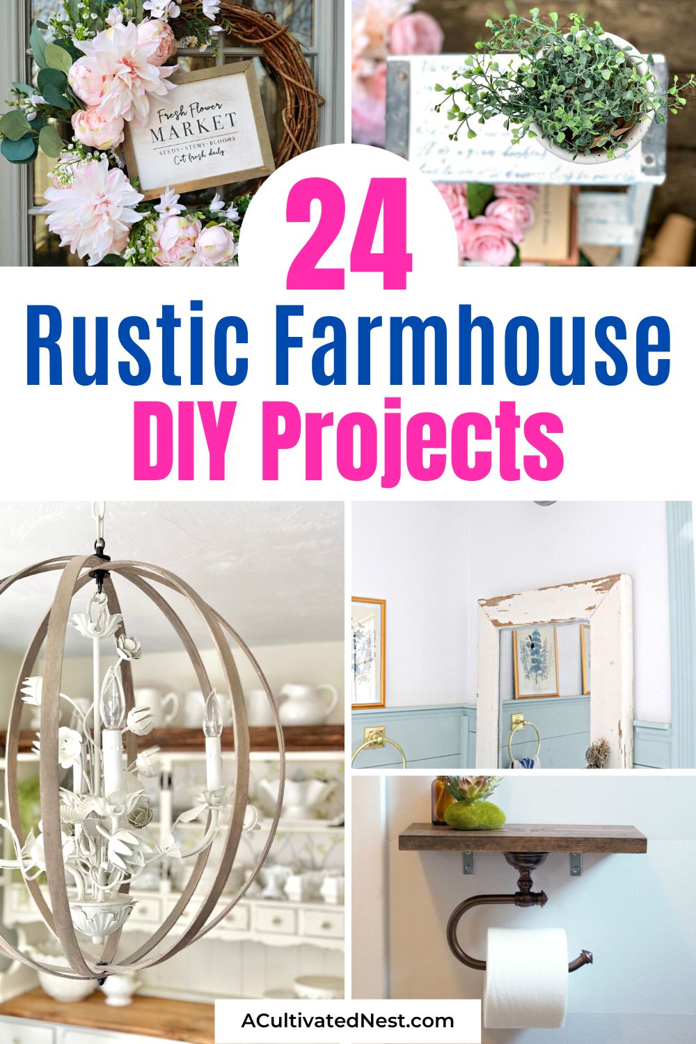 24 Charming Rustic Farmhouse DIY Projects- Get ready to transform your space with these charming rustic farmhouse DIY projects that celebrate the vintage coziness of farmhouse style. Discover creative ideas for rustic décor and furniture makeovers that will bring warmth and character to your home! | #diyProjects #FarmhouseDecor #CozyHome #DIYDecor #ACultivatedNest