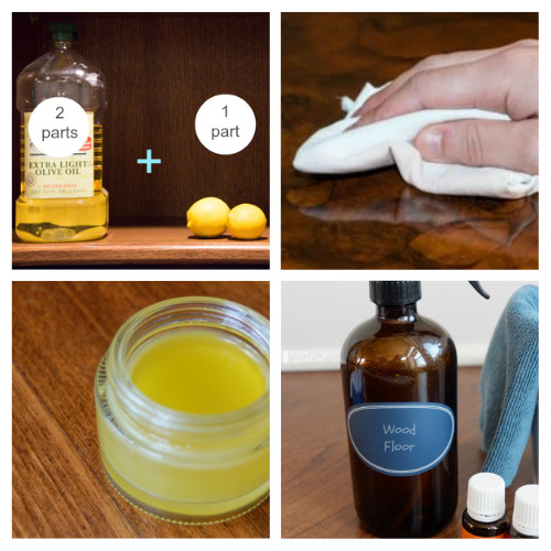 24 DIY Wood Cleaners and Wood Polishes- Check out these fantastic and natural DIY wood cleaners and wood polishes that will revitalize your wooden furniture and floors! Say goodbye to dull finishes and hello to a lustrous shine with these easy-to-make wood care remedies! | how to clean hardwood floors, how to clean wood furniture, #homemadeCleaningProducts #DIYCleaning #DIYCleaningProducts #woodPolish #ACultivatedNest
